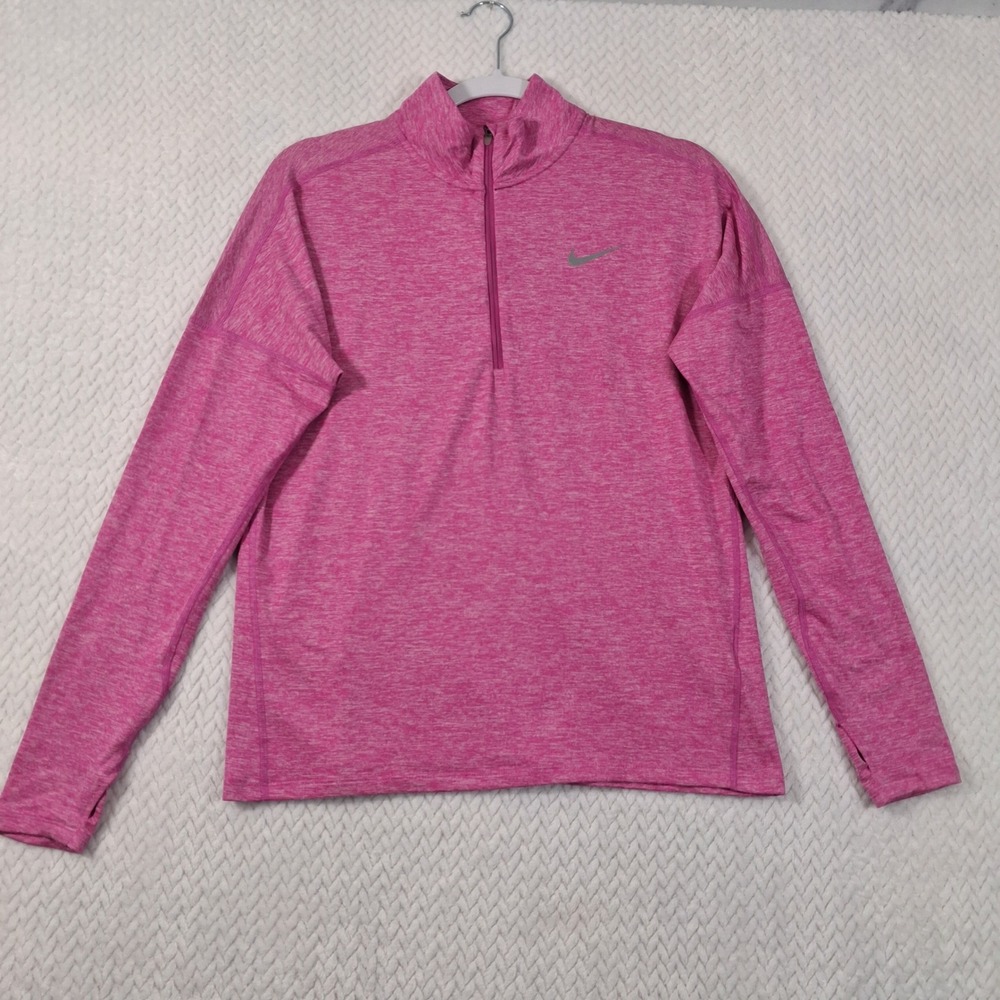 Nike Running Dri-FIT Element Running 1/4 Zip Pullover Women M Pink.